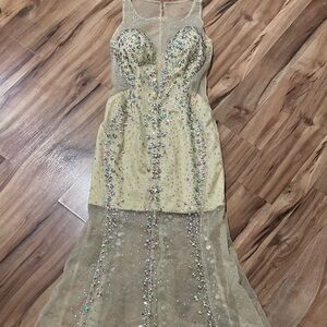 Shae Couture Sheer Bedazzled Gown Sz 4